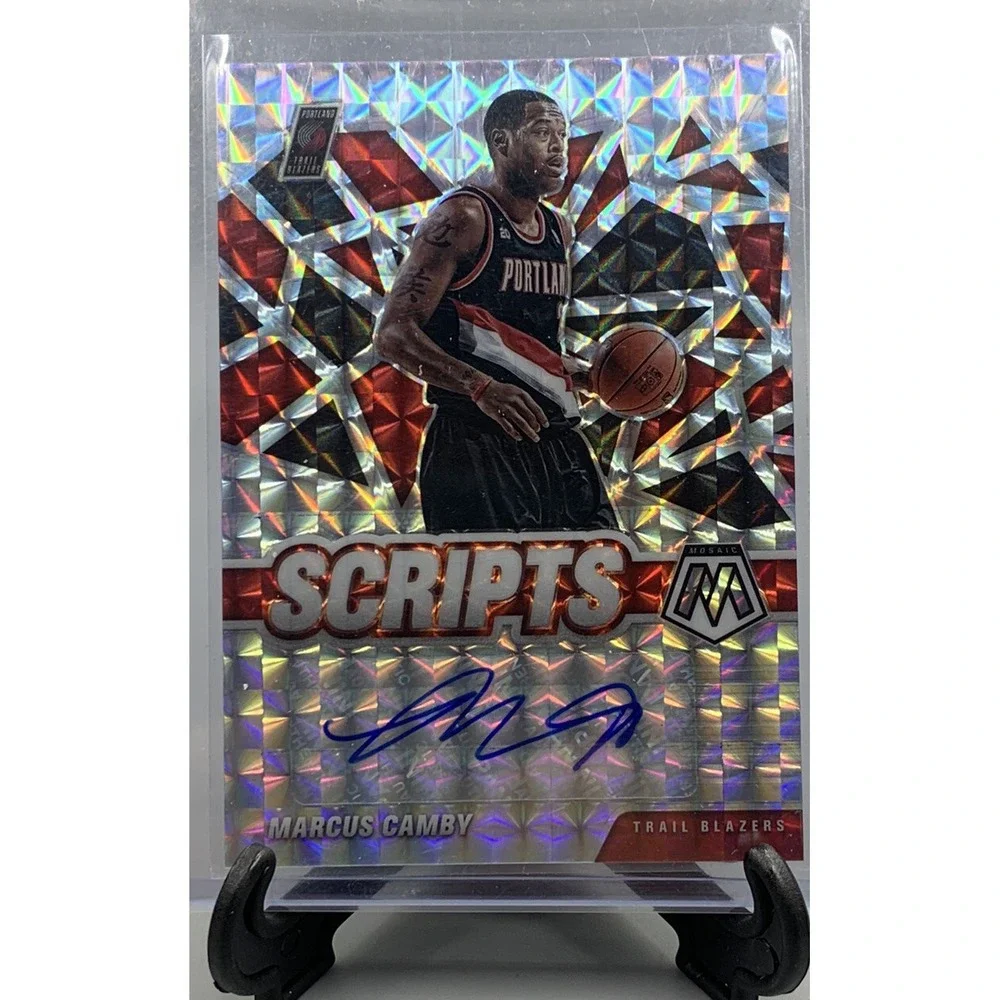 2020-21 Mosaic Marcus Camby Scripts Silver Auto Portland Trailblazers UMASS - Picture 3 of 3